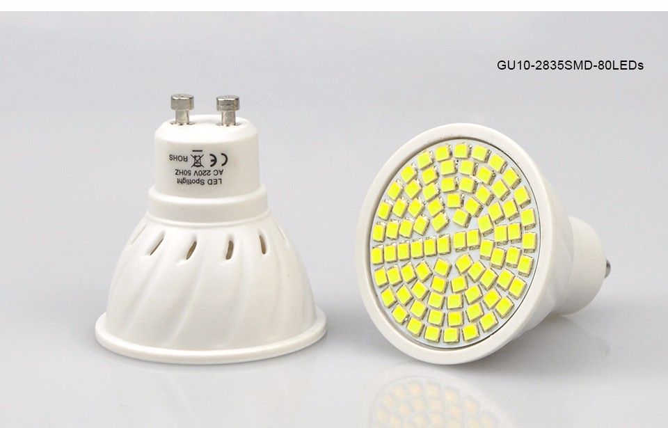 5730 2835 SMD 220V MR16 GU10 LED Bulb Bombillas Led Spotlights 27 60 80 LEDs LED lamp for home Energy Saving Lampada lamp