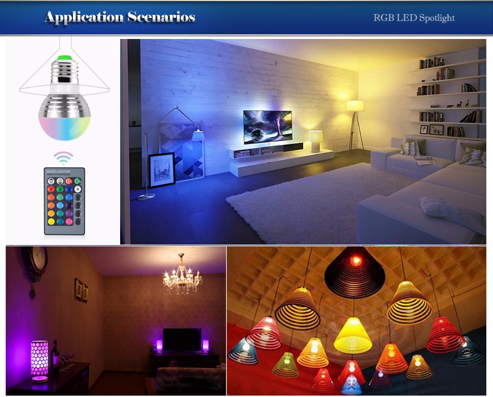Cute LED Night light AC 85 265V 110V 220V 16Colorful Changeable RGB LED Spotlight Bulb Christmas light lamp IR Remote Controller