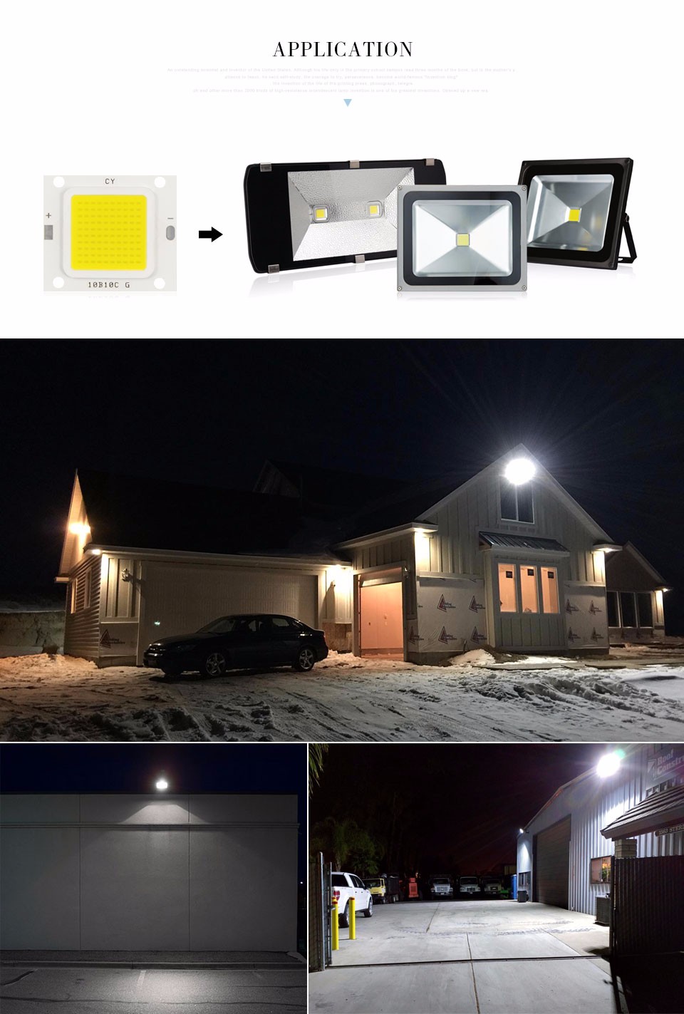 High Power COB Integrated LED lamp Chip 10W 20W 50W 70W DC 27V 36V light Source DIY Floodlight Spotlight Bulb Flood light