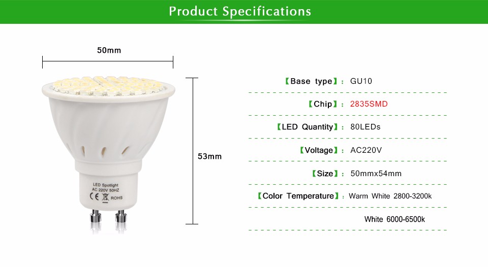 AC220V GU10 2835 5730 SMD Heat resistant Fireproof LED corn Spotlight Bulb 27 60 80 LEDs 6w 7w 8w Light for Home Chandelier Bulb