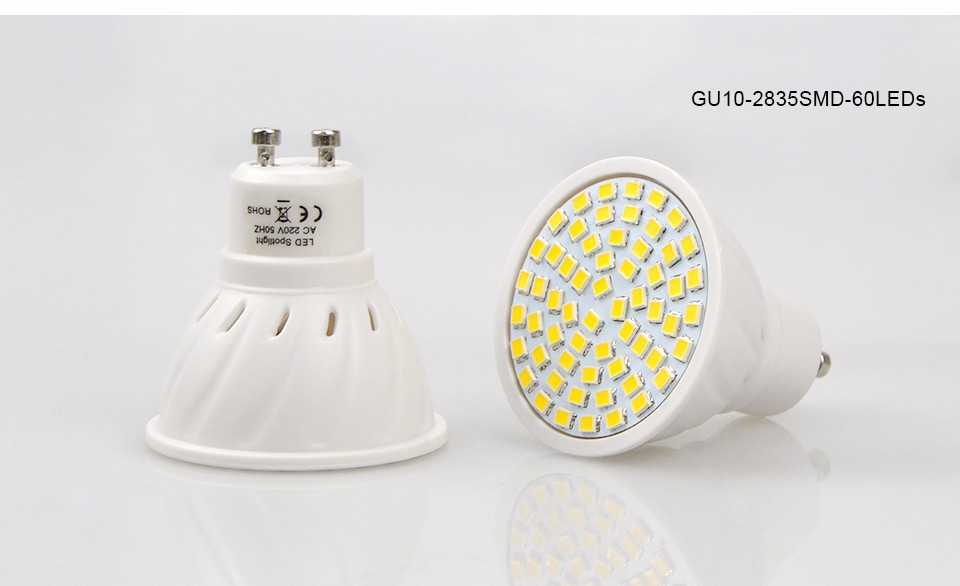 AC220V GU10 2835 5730 SMD Heat resistant Fireproof LED corn Spotlight Bulb 27 60 80 LEDs 6w 7w 8w Light for Home Chandelier Bulb