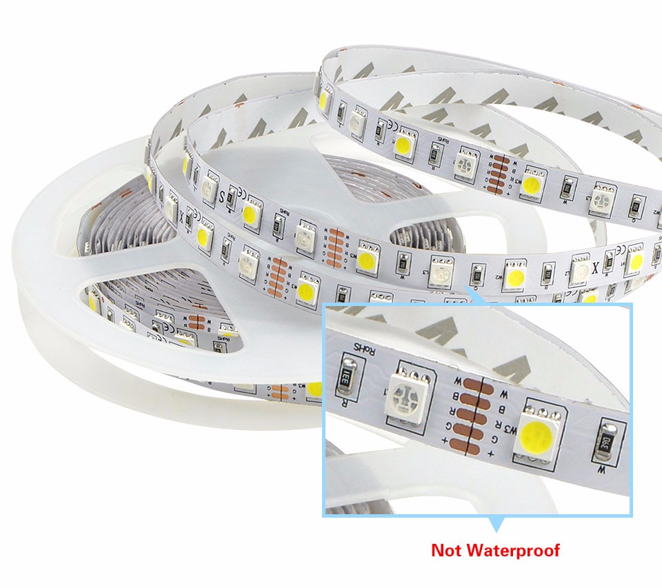 IP20 IP65 SMD 5050 RGBW RGBWW 5M LED strip light DC12V Flexible Ribbon lamp 40key Controller 3A Power Supply Adapter