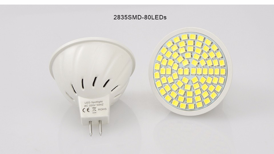 10Pcs MR16 80LEDs 60leds 27leds 220V SMD 2835 5730 LED lamp Spotlight Bulb Downlight led corn light Replace CFL 5W 7W 10W 15W