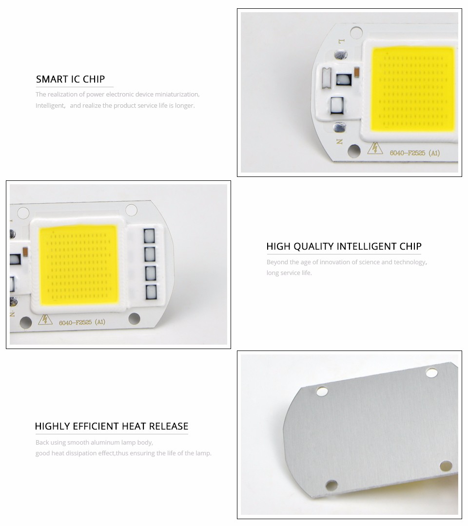 COB DC12V 10W AC 220V 20W 30W 50W LED light Source Smart IC Driver Chip LED lamp DIY Outdoor Spotlight Bulb Floodlight