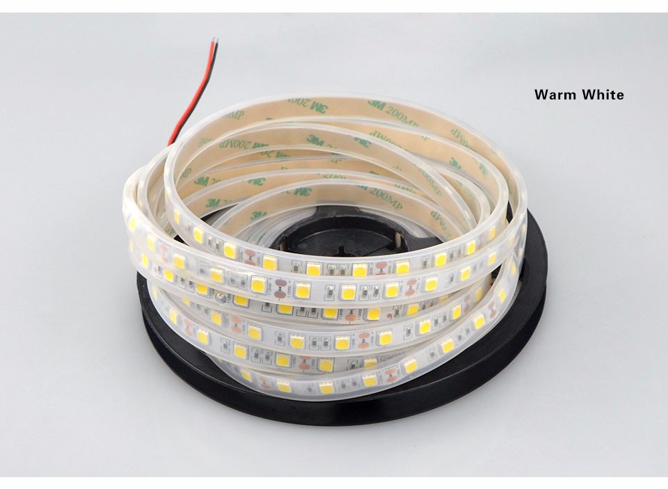 1set 5m IP67 Waterproof 5050 SMD LED Strip light DC12V White Warm White R G B Use Underwater for Swimming Pool Outdoors