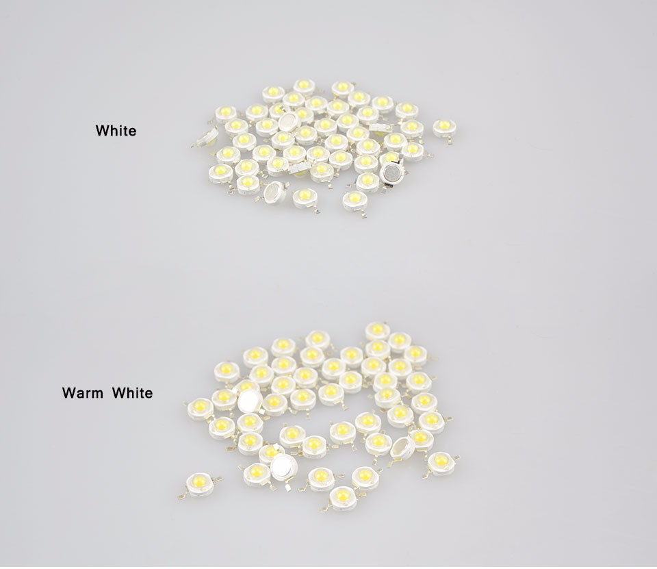 100Pcs lot Full Watt 1W High Power LED lamp Beads 110 120LM LEDs Bulb light Emitting Diodes SMD Chip White for 3W 18W Spotlight