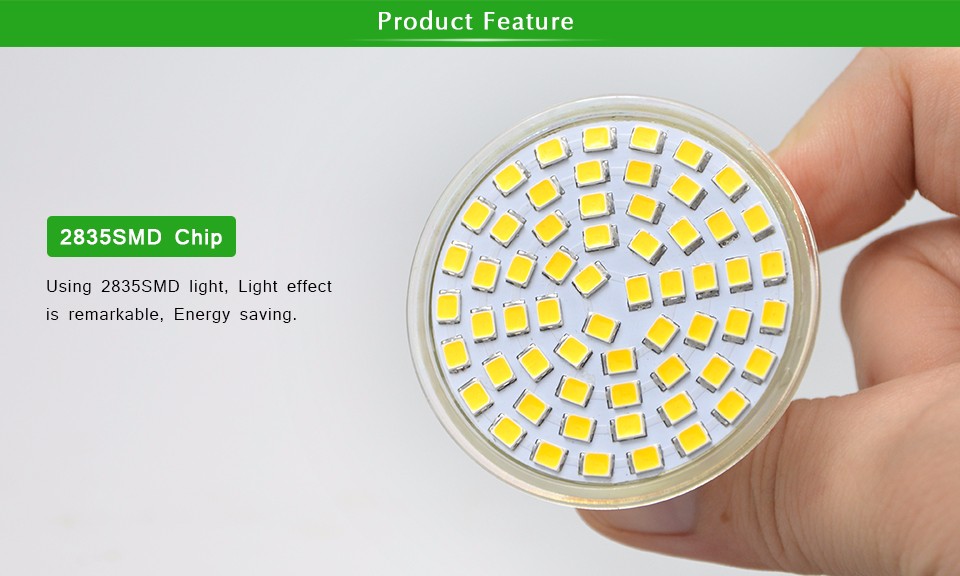 New 5W GU10 AC 220V 110V LED Spotlight Bulb 2835 SMD Heat Resistant Plastic Glass Body 550 600LM 60 LEDs lamp For Indoor light