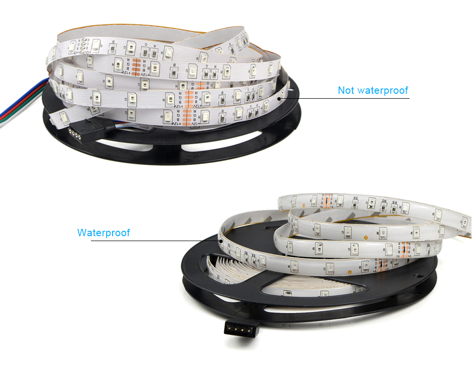 IP20 IP65 waterproof RGB LED Strip light DC 12V 5M 10M LED lighting 3528 2835 SMD LED lamp Tape 3A Power Adapter IR Remoter