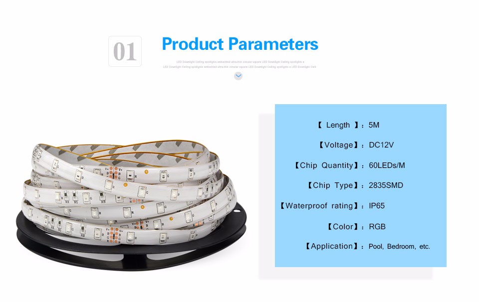 1set IP65 waterproof DC 12V 2835 SMD RGB LED Strip Light 5M Flexible LED Tape Lamps 3A Power supply Adapter RGB Remote Control