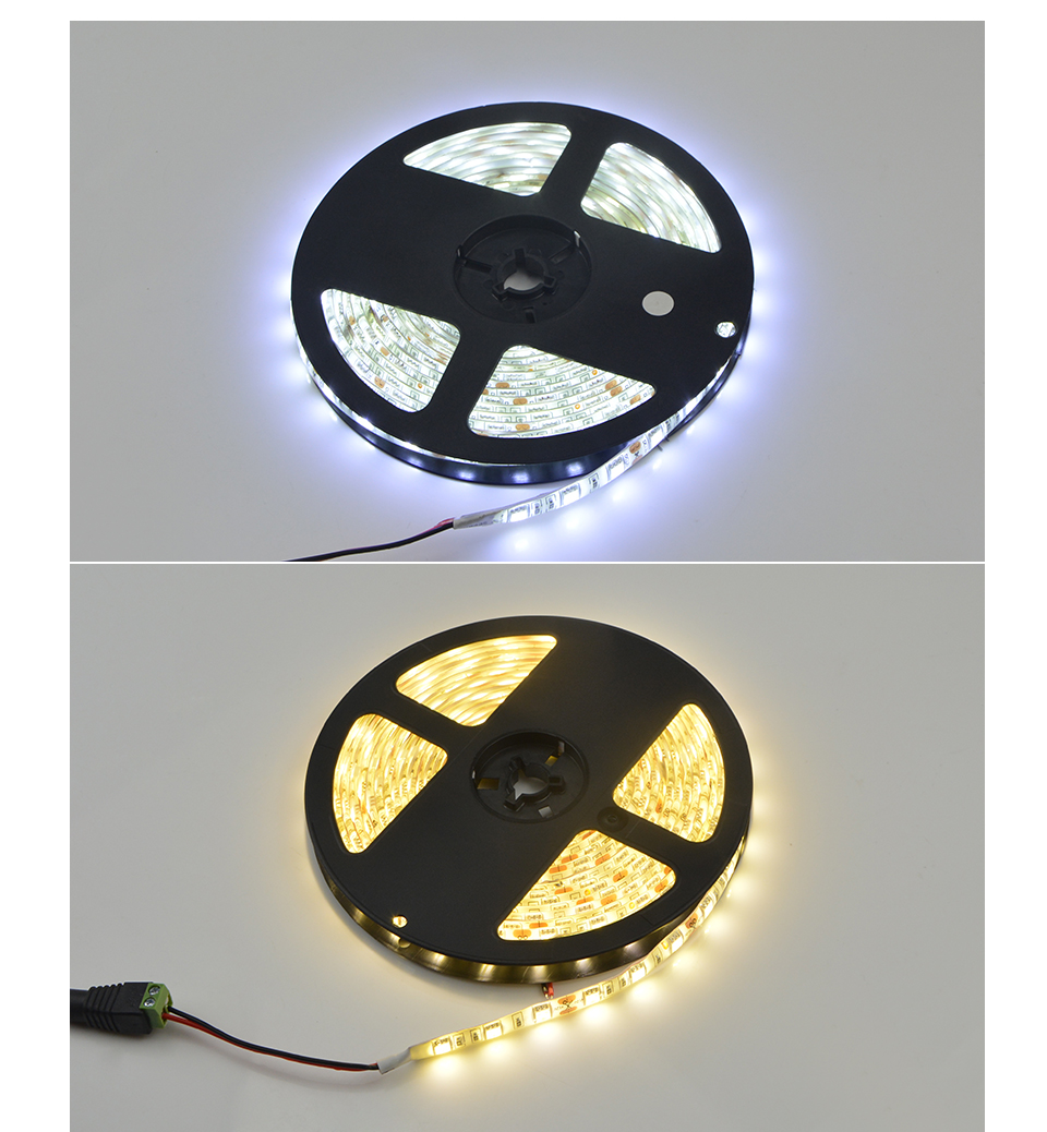 DC12V 5M Warm white 5050 SMD RGB LED Strip Light IP20 not waterproof Home decor Wedding Holiday Flexible tape String Lighting