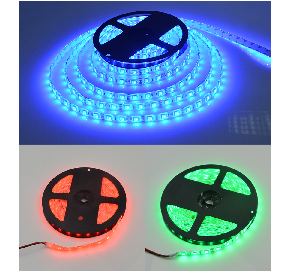 DC12V 5M Warm white 5050 SMD RGB LED Strip Light IP20 not waterproof Home decor Wedding Holiday Flexible tape String Lighting