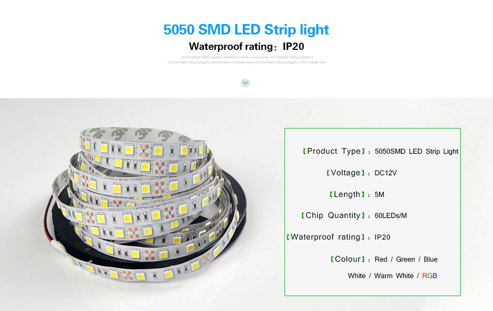 DC 12V 5m LED light RGB Ribbon led strip light 5050 SMD IP20 IP65 IP67 Waterproof LED Holiday Garden Decoration lamp lighting