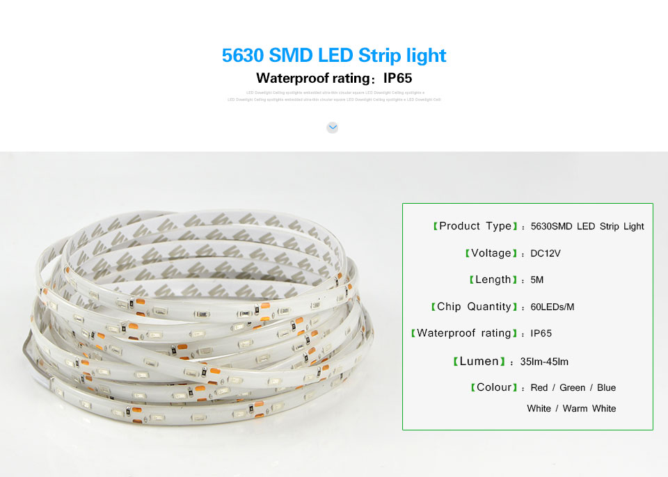 5m 5630 SMD LED strip light DC12V warm white blue red Blue LED rope ribbon lamp decor lamp brighter than 5050 SMD tape
