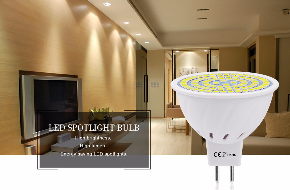 MR16 LED Spotlight 220V 240V Bombillas LED Bulb 48LEDs 60LEDs 80 LEDs 2835SMD LED Lamps spot light Indoor home lighting