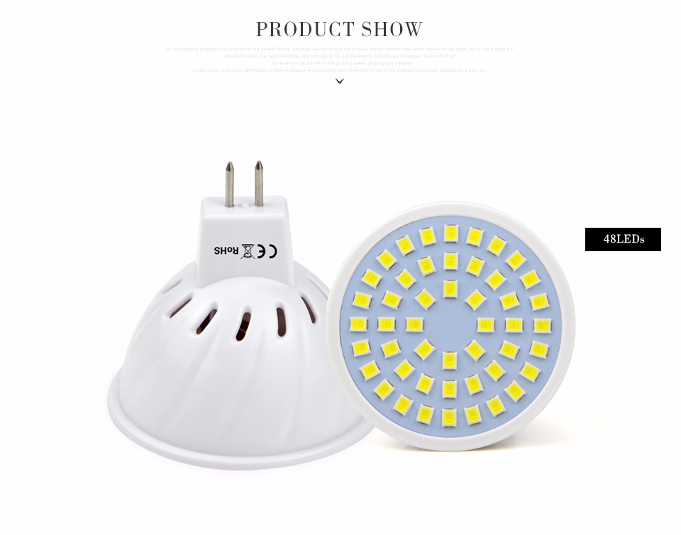 MR16 LED Spotlight 220V 240V Bombillas LED Bulb 48LEDs 60LEDs 80 LEDs 2835SMD LED Lamps spot light Indoor home lighting