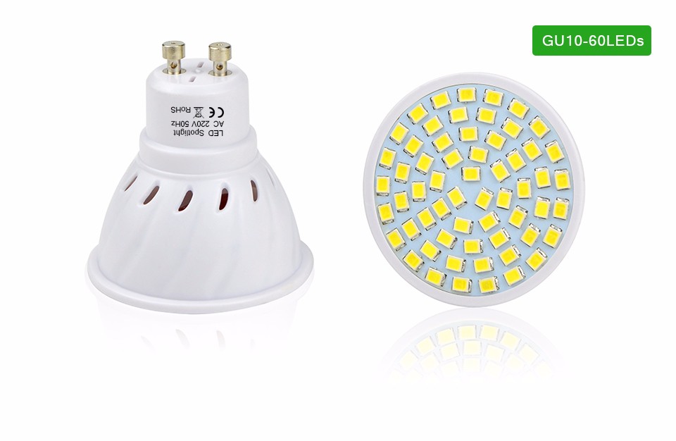 Heat resistant Fireproof Body GU10 LED Spotlight Bulb 220V 2835 SMD 550 600LM 60 80 LEDs lamp For Home light lighting