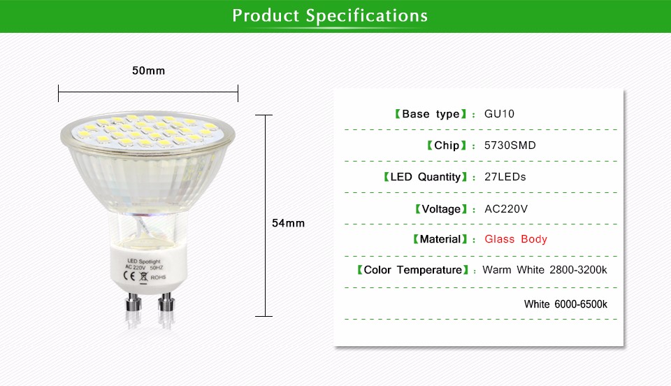 Super Bright GU10 LED spotlight Bulbs 220V 110V 7W E27 5730 SMD LED lamp Lampada Ampoule LED Light Spot light Candle Luz