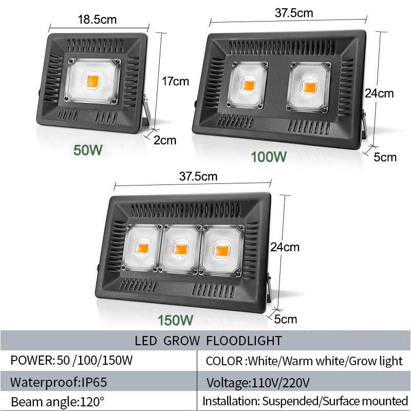 Phyto lamp Phytolamp for plants 100W 150W Full spectrum LED Grow Lihgt IP65 Waterproof Flower Fitolamp Indoor Seedling Fitolampy