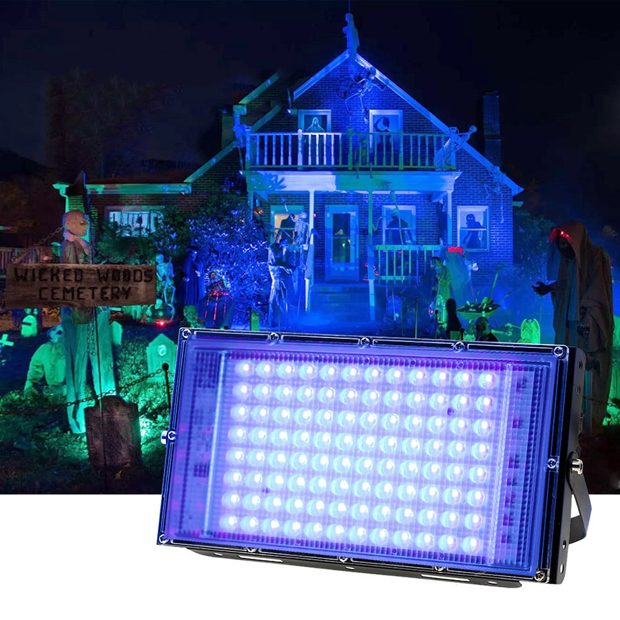 100W 200W 300W Outdoor UV Flood Light LED UV Purple Black Light with Plug for Dance Party Stage Aquarium Glow in The Dark Decor