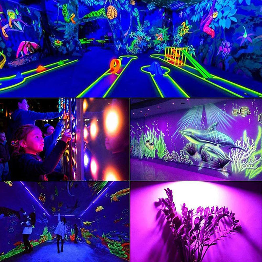 100W 200W 300W Outdoor UV Flood Light LED UV Purple Black Light with Plug for Dance Party Stage Aquarium Glow in The Dark Decor