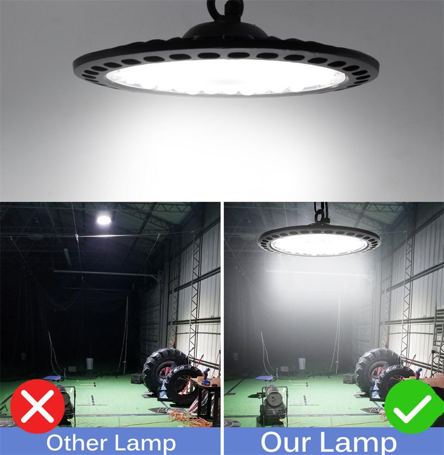 150W 200W LED High Bay Light Waterproof Ultra Thin Commercial Warehouse Bay Light for Garage Gym Shop Workshop Decor