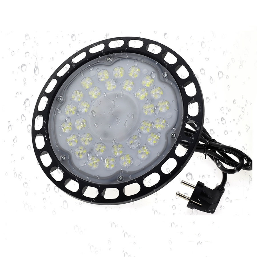 150W 200W LED High Bay Light Waterproof Ultra Thin Commercial Warehouse Bay Light for Garage Gym Shop Workshop Decor