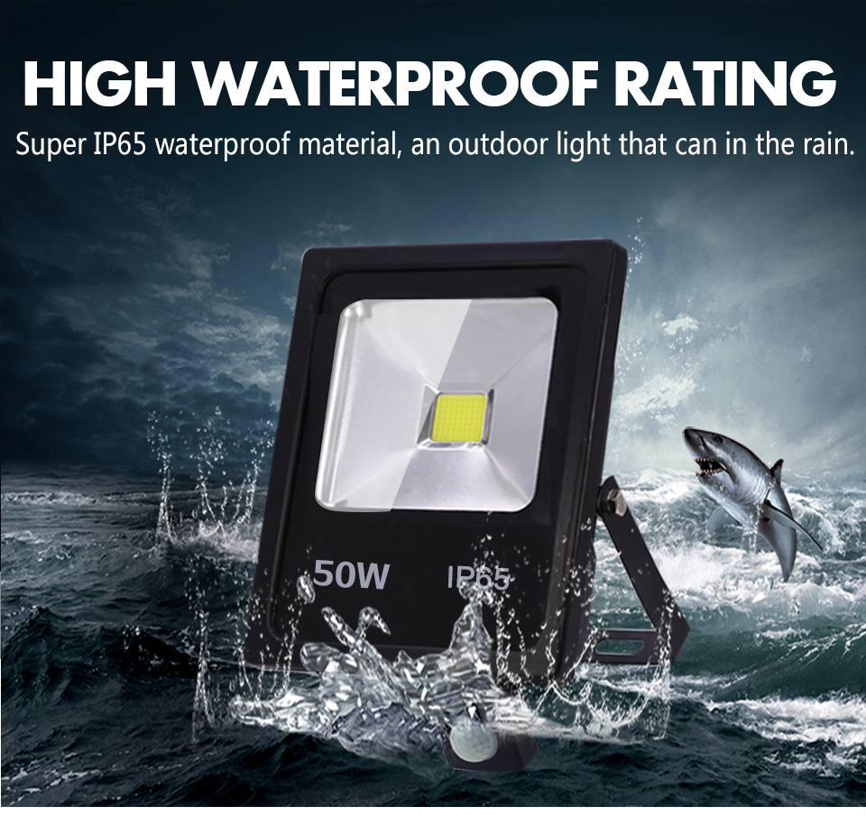 Led Flood Light 220V 50W 30W 10W Motion Sensor Reflector IP65 Waterproof Lighting Outdoor LED Spotlight Floodlight