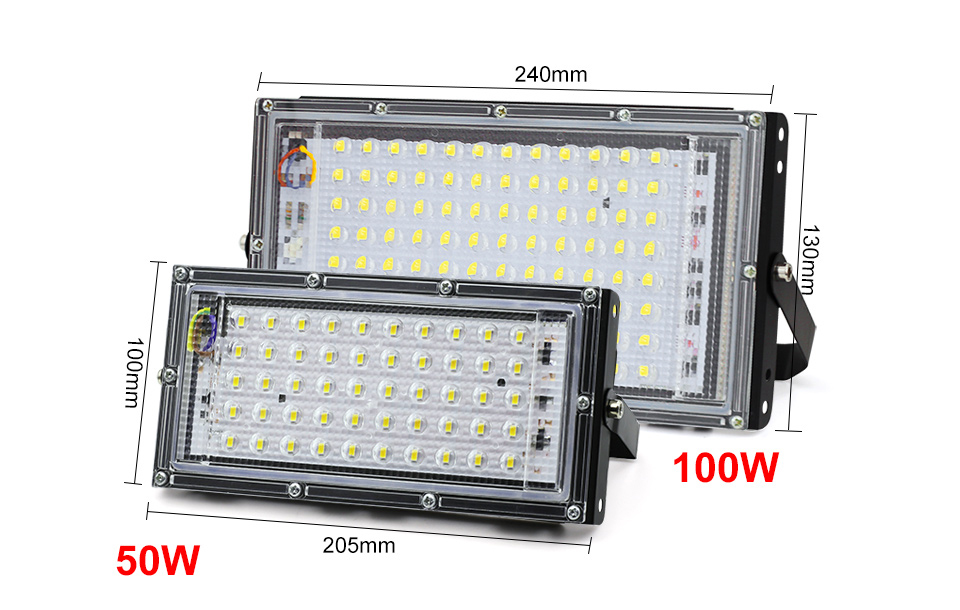 2Pcs 50W 100W LED Floodlight LED Spotlight 220V LED Grow Light PhytoLamp Streetlight Full Spectrum Lamp For plant growth lamp