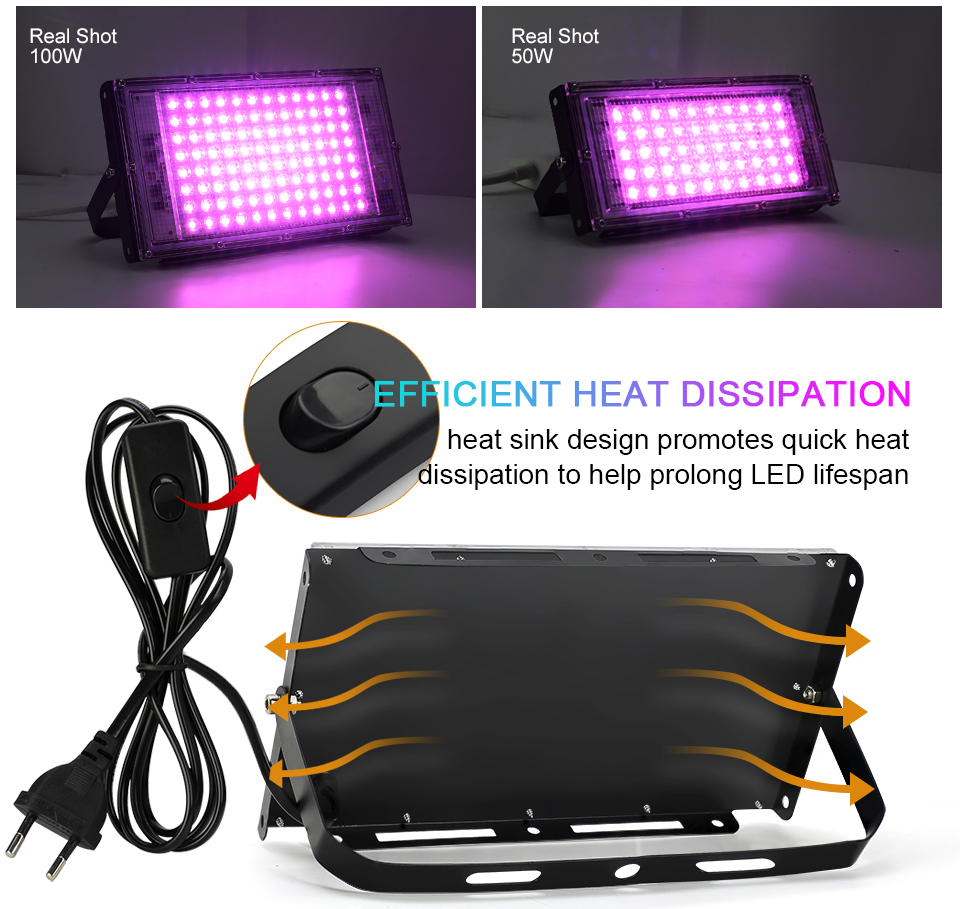 50W 100W 220V outdoor Led Floodlight Full Spectrum LED plant growth lamp Led Spotlight Projector Streetlight Led Grow light