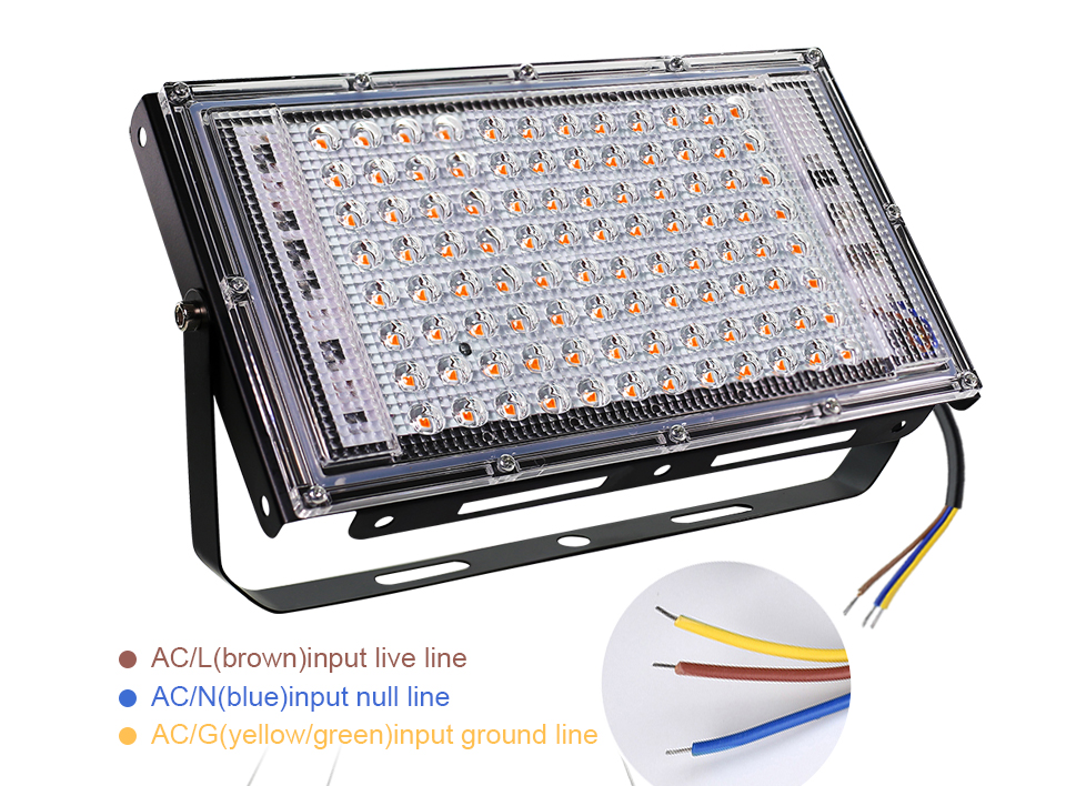 50W 100W 220V outdoor Led Floodlight Full Spectrum LED plant growth lamp Led Spotlight Projector Streetlight Led Grow light