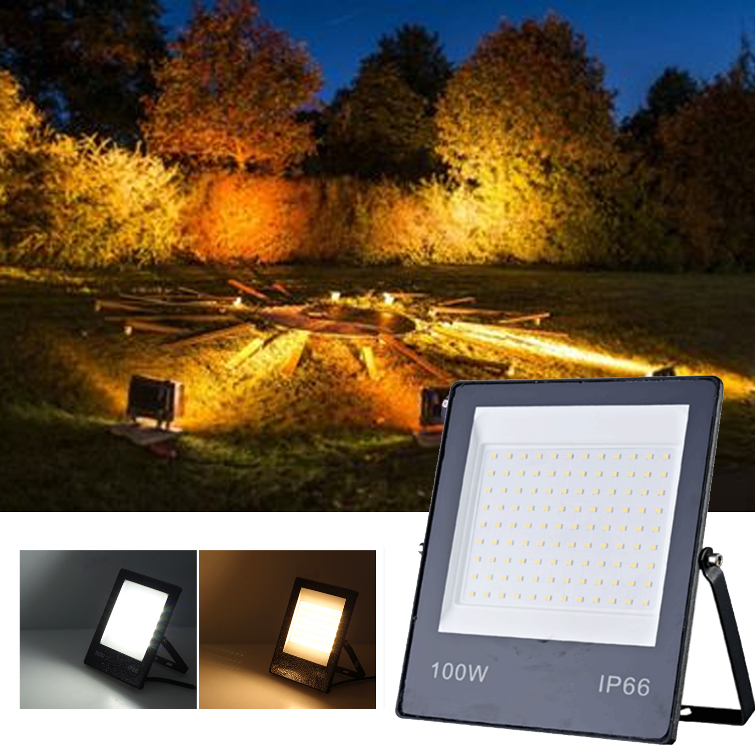 LED FloodLight IP67 Waterproof 10W 20W 30W 50W 100W 150W Outdoor Garden Projector Lighting Spotlight AC165-265V Wall Flood Light