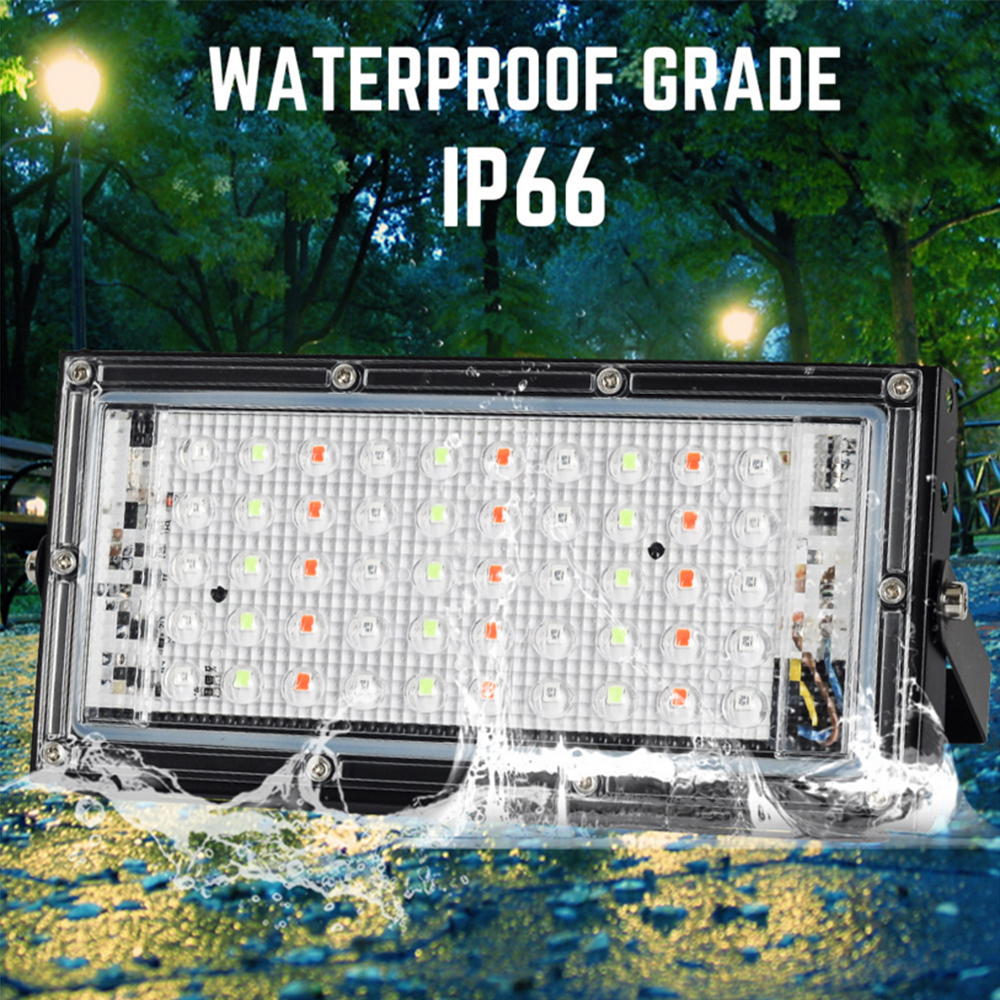 LED Spotlight 220V 50W RGB LED Floodlight with Remote Control IP66 Waterproof Led Reflector Lamp Garden Projecteur Led Exterieur