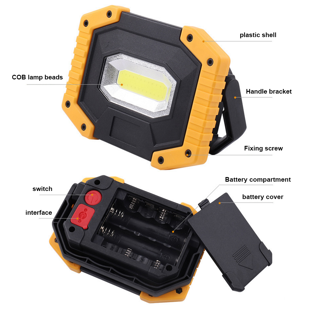 30W LED Spotlight floodlight COB Portable USB Rechargeable Outdoor Led Focus Waterproof IP65 Spot light 3 Mode LED Work Light
