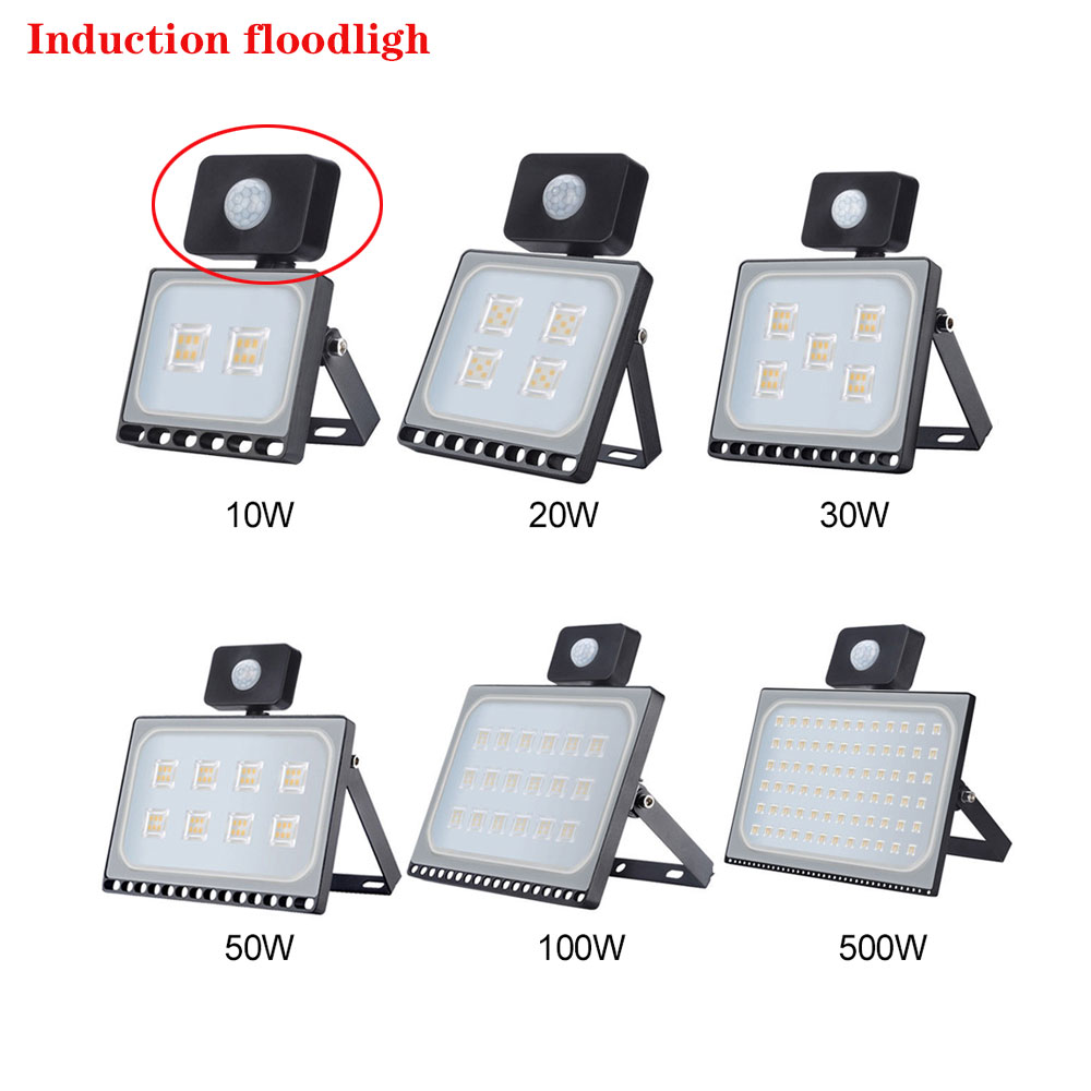 10W 20W 30W 50W 100W IP65 AC220V LED Spotlight Outdoor Ultrathin Sensor LED Flood Light Wall Garden Street Security Lights