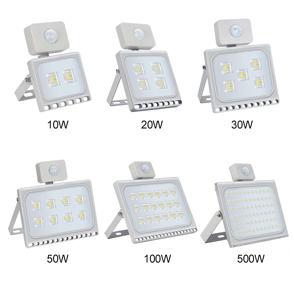 10W 20W 30W 50W 100W IP65 AC220V LED Spotlight Outdoor Ultrathin Sensor LED Flood Light Wall Garden Street Security Lights