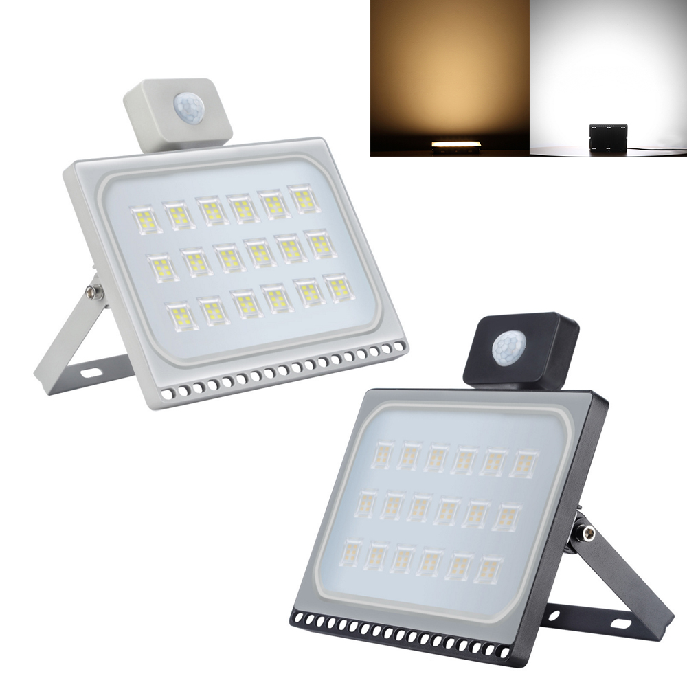 10W 20W 30W 50W 100W IP65 AC220V LED Spotlight Outdoor Ultrathin Sensor LED Flood Light Wall Garden Street Security Lights