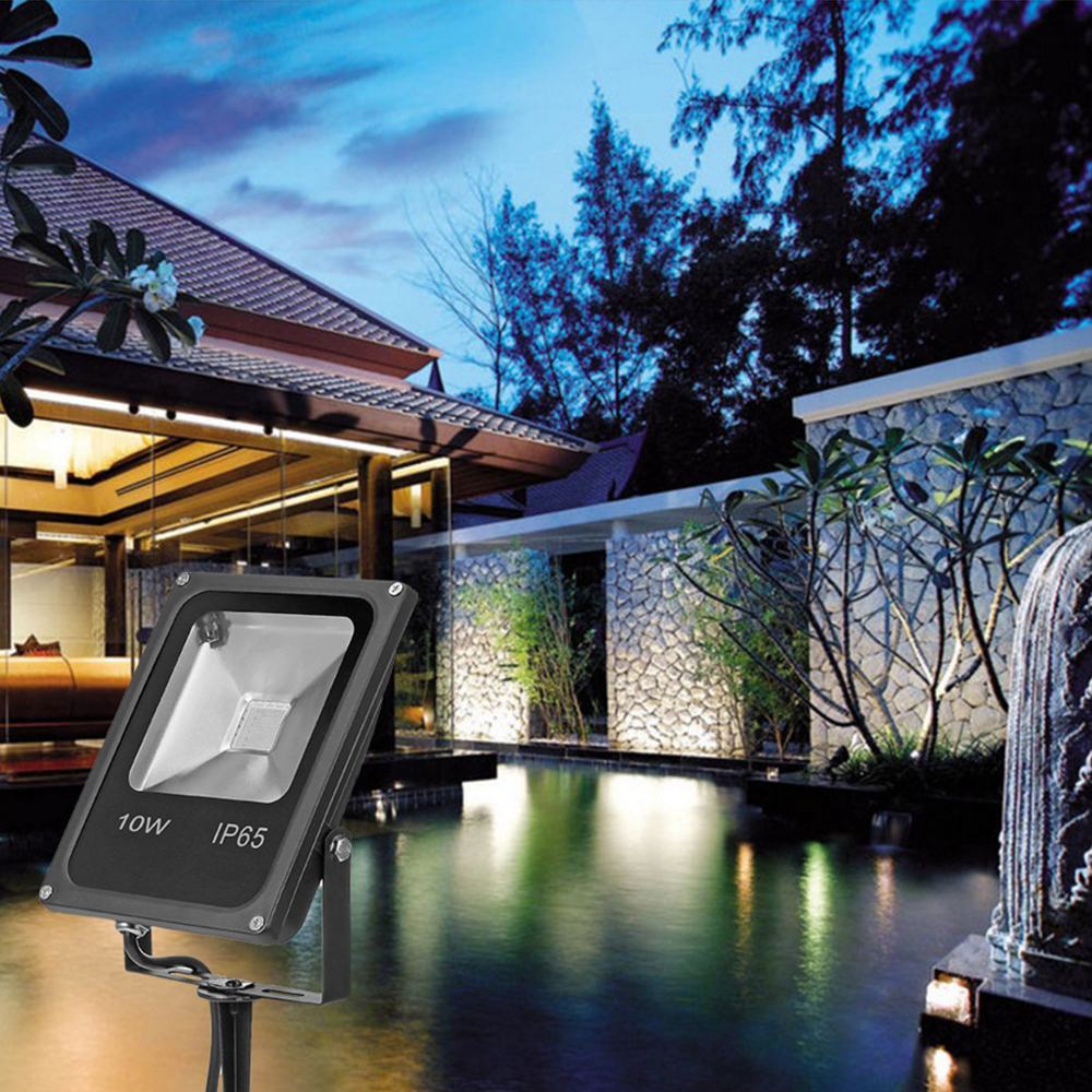 Led Spotlight Outdoor Waterproof RGB Flood Light 10W 20W AC 85-245V Reflector Projector Lamp With RGB Remote Controller EU/UK/US