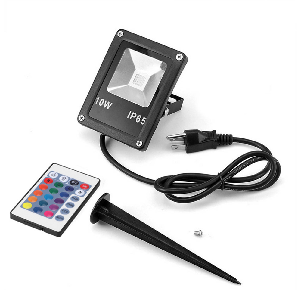 Led Spotlight Outdoor Waterproof RGB Flood Light 10W 20W AC 85-245V Reflector Projector Lamp With RGB Remote Controller EU/UK/US