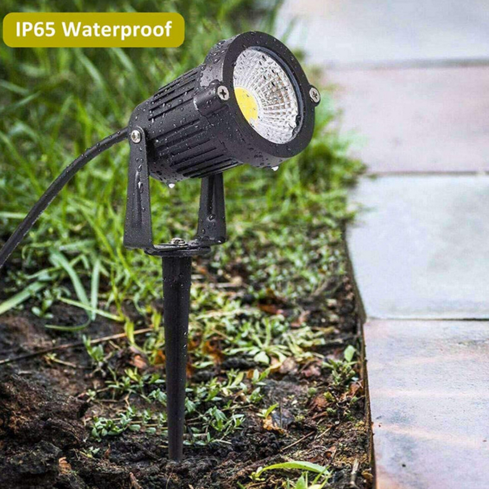 Outdoor Lighting AC 110V 220V Waterproof IP65 RGB LED Spotlight With Remote Control Garden Pathway COB Landscape Spike Lights
