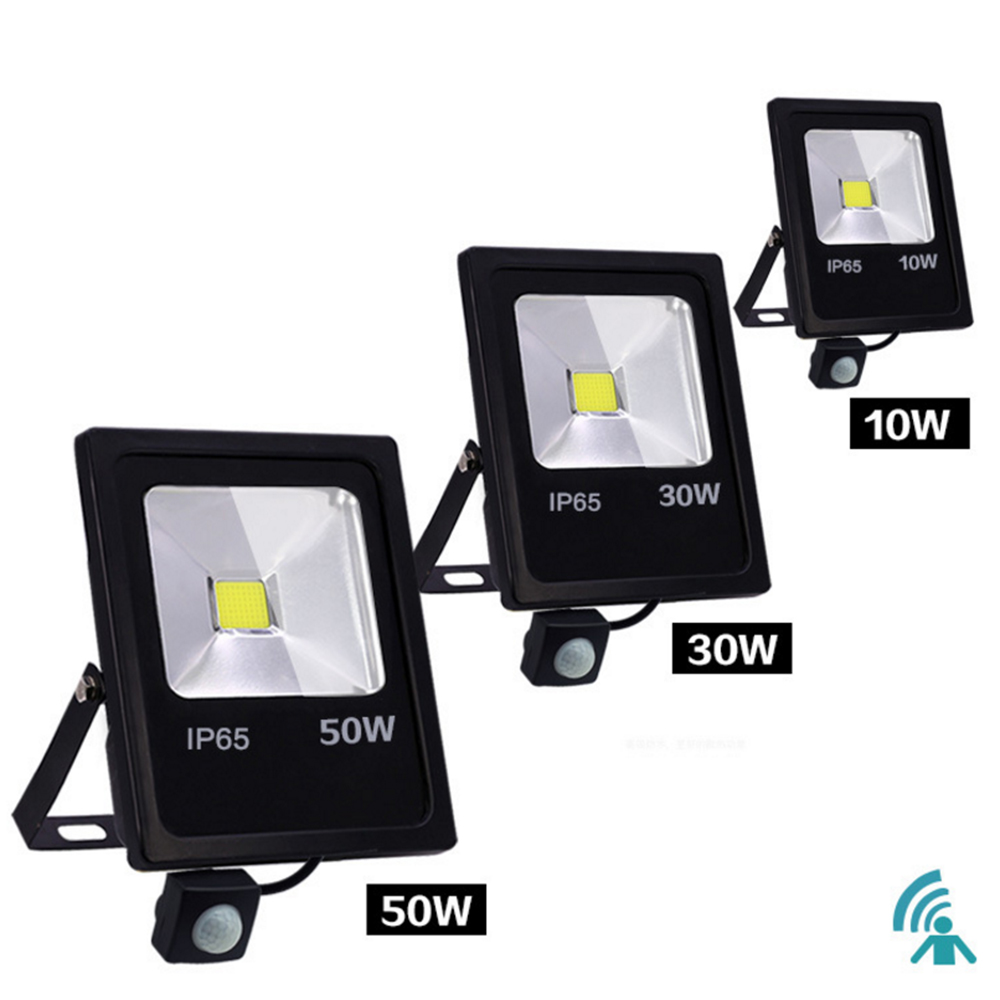 10W 30W 50W LED Flood Light 220V 240V PIR Motion Sensor LED Spotlight IP65 Waterproof Outdoor Floodlight for Garden Street Light