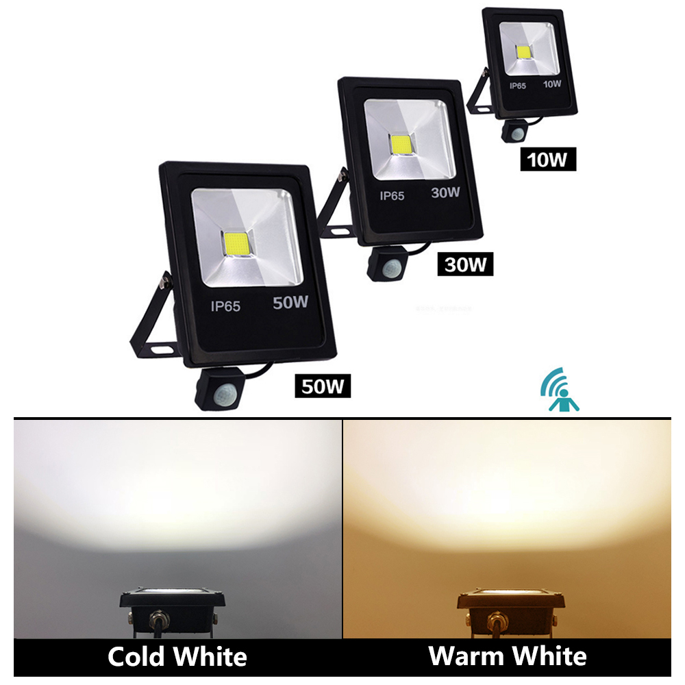 10W 30W 50W LED Flood Light 220V 240V PIR Motion Sensor LED Spotlight IP65 Waterproof Outdoor Floodlight for Garden Street Light