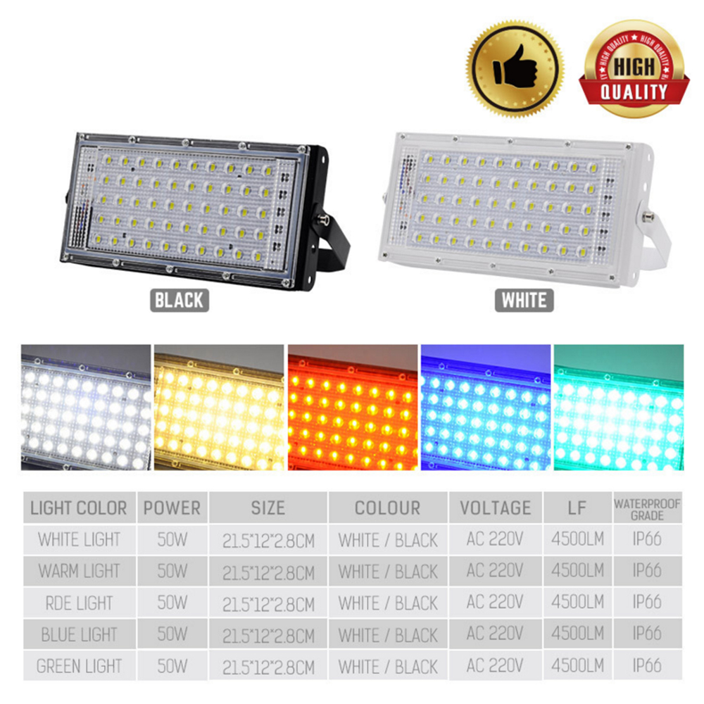 50W LED Spotlight RGB Flood Light 220V Outdoor Waterproof Floodlight DC12-85V Led Reflector led spot light with Remote Control