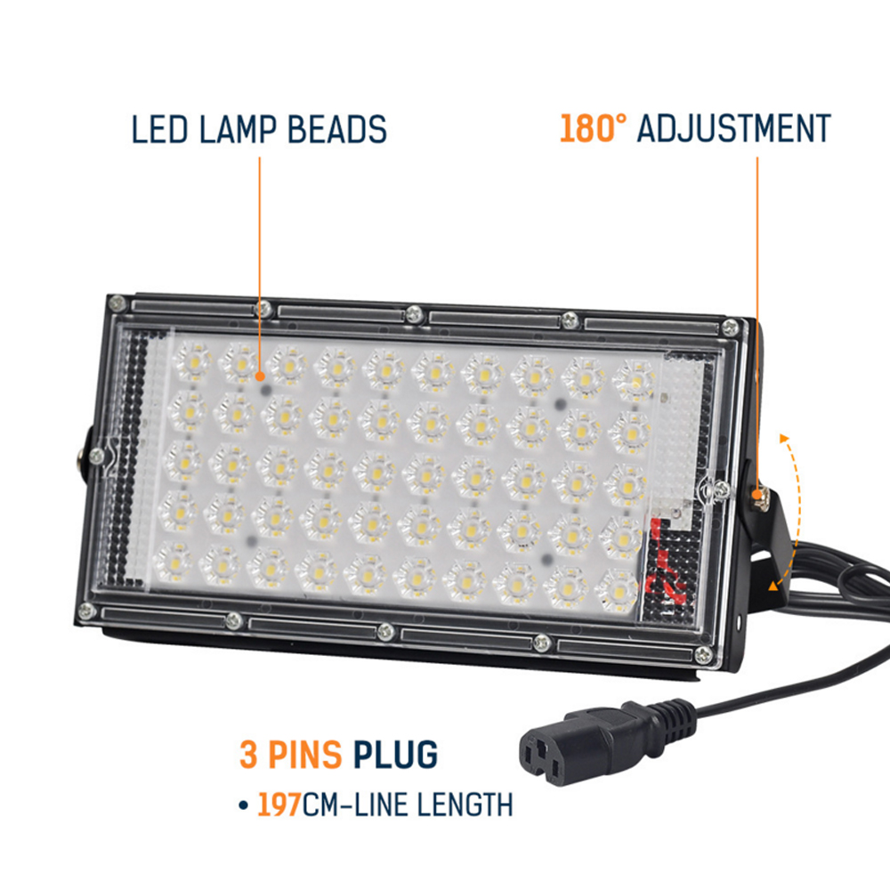 50W LED Spotlight RGB Flood Light 220V Outdoor Waterproof Floodlight DC12-85V Led Reflector led spot light with Remote Control