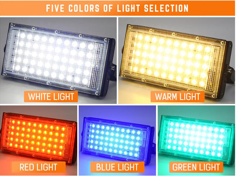 50W LED Spotlight RGB Flood Light 220V Outdoor Waterproof Floodlight DC12-85V Led Reflector led spot light with Remote Control