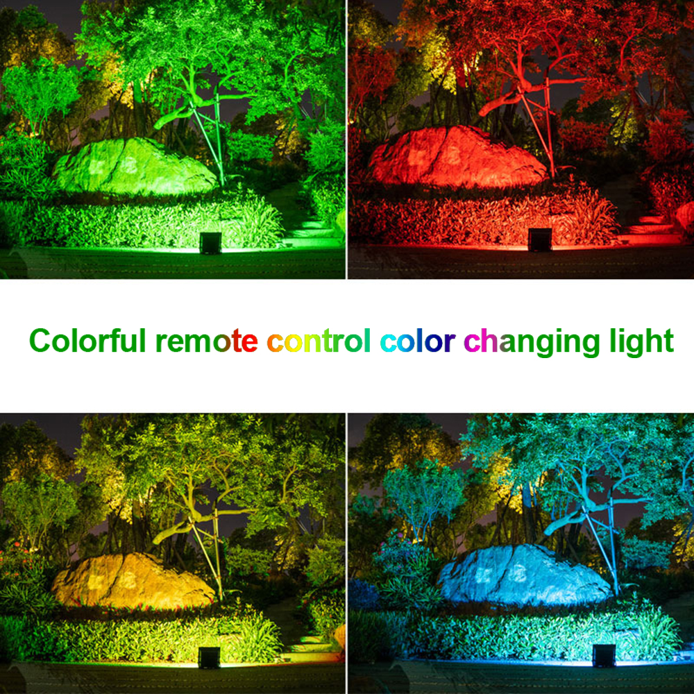 RGB LED Flood Light IP65 Waterproof 220V 10W 30W 50W Outdoor Garden Projector Landscape Lighting Spotlight Wall Floodlights