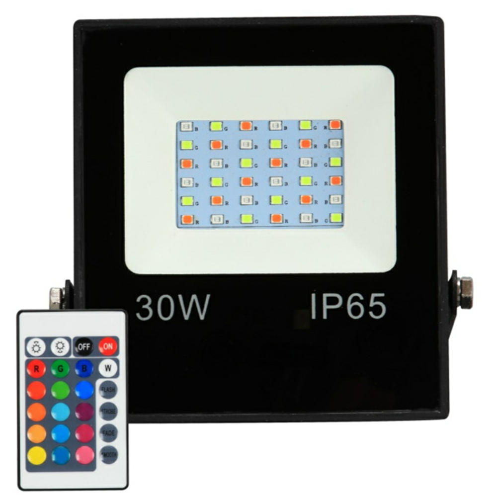 RGB LED Flood Light IP65 Waterproof 220V 10W 30W 50W Outdoor Garden Projector Landscape Lighting Spotlight Wall Floodlights