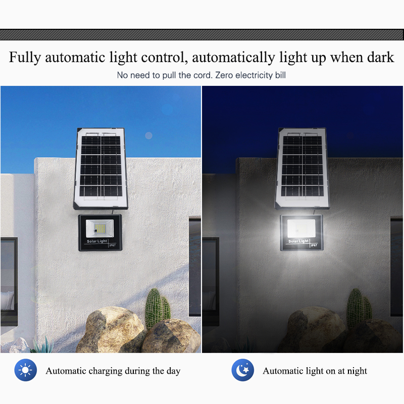 LED Solar Floodlight Outdoor Lighting Remote Control Waterproof For Garden Street Landscape Spotlight Wall Solar Powered Flood L