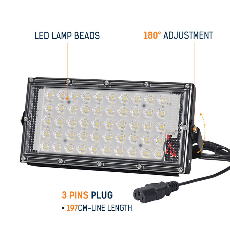 50W LED flood light DC 12V-85V outdoor travel searchlight spotlight IP65 waterproof projector street light landscape lighting