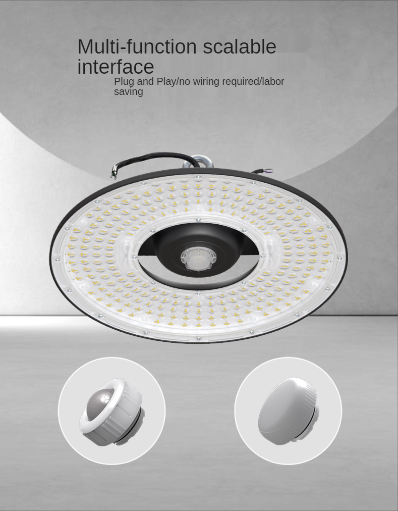 UFO Floodlight High Bay Light 100W High Brightness Circular Lighting Waterproof Ceiling Stadium Lighting LED Street Light
