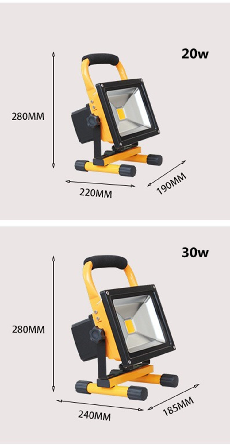 LED Rechargeable Flood Light 220 V 50W 30W 20W Flood Light Waterproof IP65 Reflector Outdoor Camping Emergency Light
